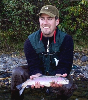 Cris and the first day of fly fishing ever on the Yakima River with "WORLEY-BUGGER FLY CO."