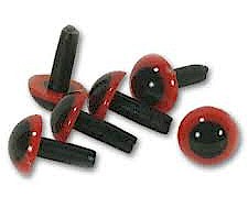 Wapsi Solid Plastic Eyes-Red